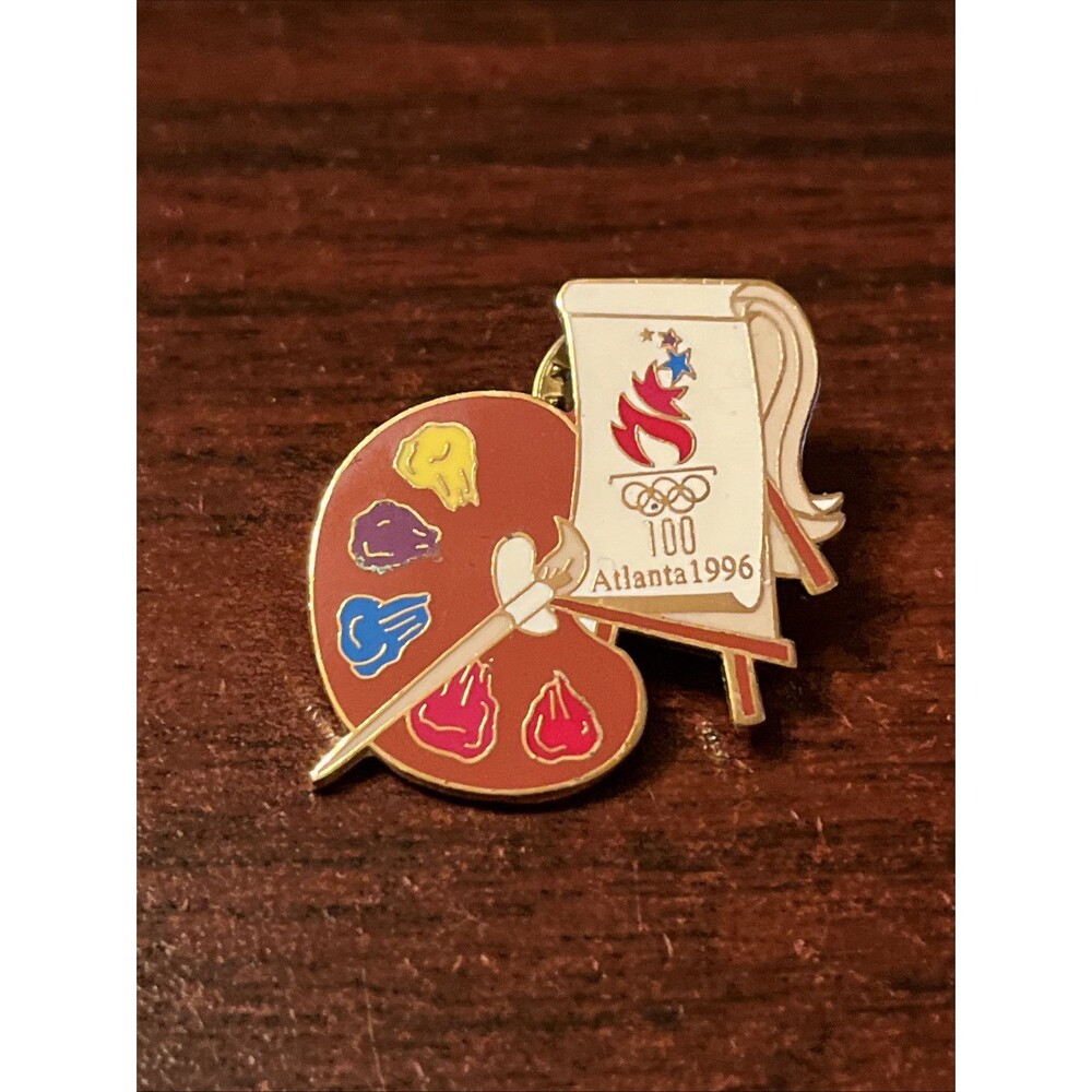 Vintage 1996 Atlanta Olympics Artist Palette Easel Lapel Hat Pin